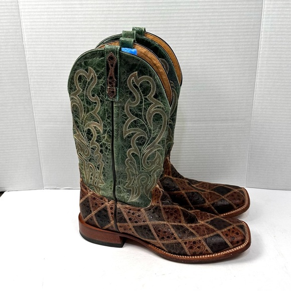 Horse Power Emiliano Square Toe Patchwork Boots Sz 13D